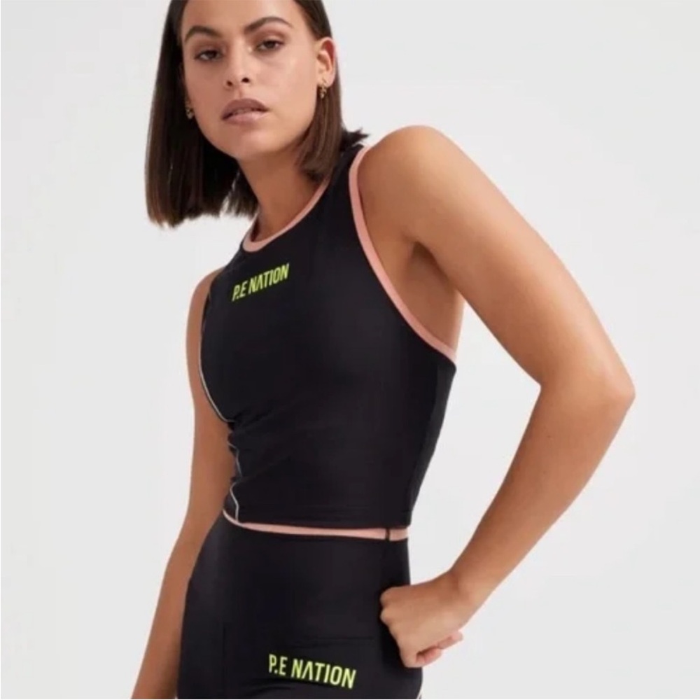 NWT PE Nation Matchplay Long Line Sports Bra in black size Small